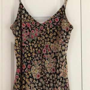 Floral sun dress, hits mid calf and I’m 5’4”